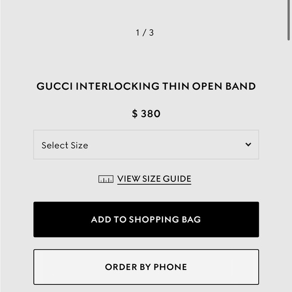 NWB GUCCI INTERLOCKING THIN OPEN BAND - Picture 4 of 16